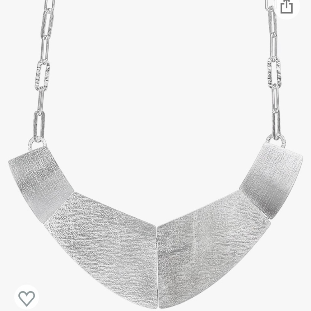 Silpada ‘Saturday Knight Brushed Panel Bib’ Necklace Sterling Silver N3088